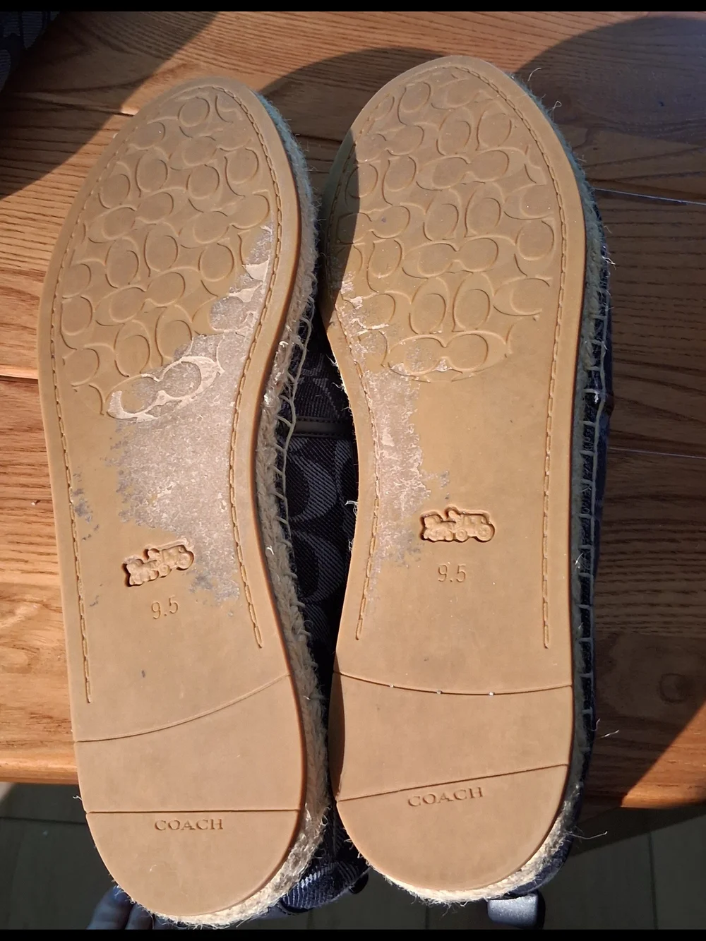 Coach Blue Signature Canvas Espadrilles with Tassel Accent